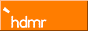 Letters hdmr written in white on a flat orange background.