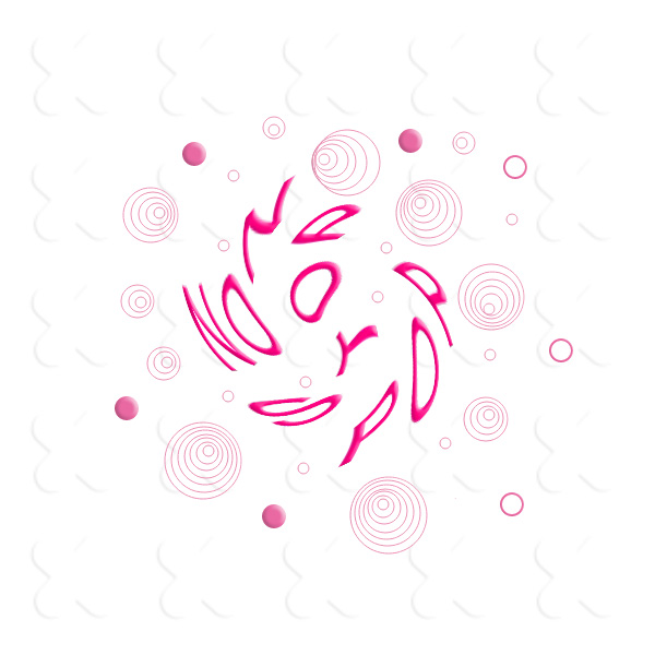 Cover art for the mix featuring warped magenta words "NON STOP POP" surrounded by various magenta rings and circles with white crosses on the white background..