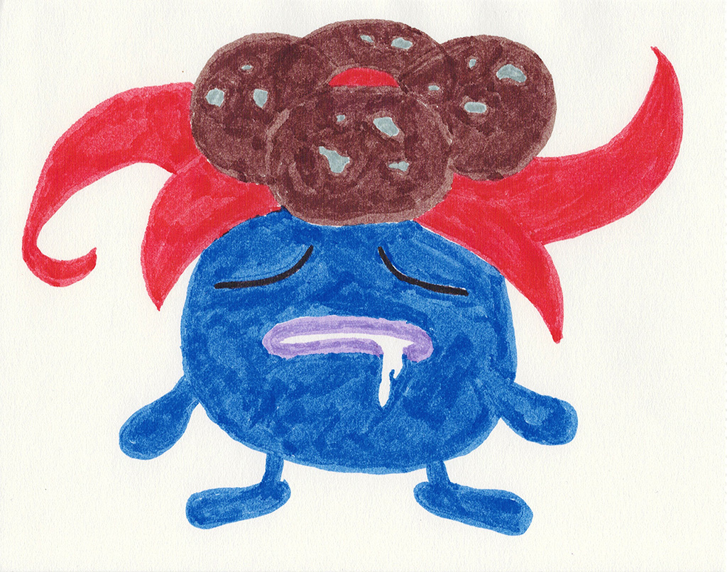 A scanned drawing of Gloom pokemon made with Various Markers